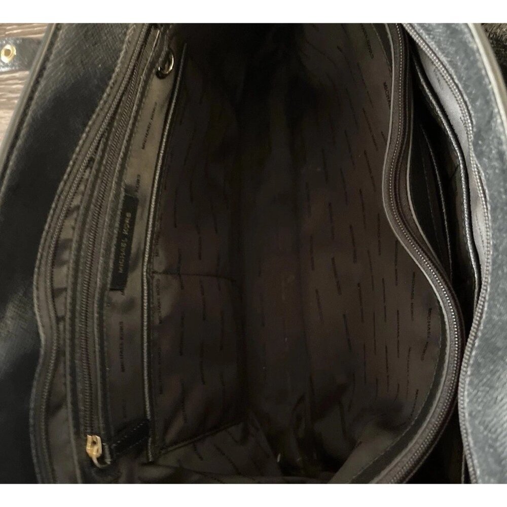 Michael Kors Limited Edition Leather Voyager Love Tote Large Black Canvas - Picture 15 of 16